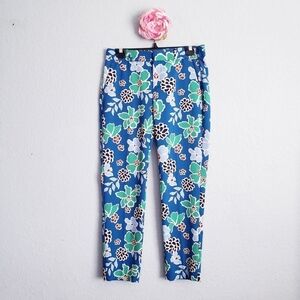 Banana Republic Avery Blue Floral Cropped Pants